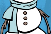 "Jolly Snowman" - Stationery in Blue by Tiendita Arroyo™ - Close-Up