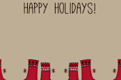 "Nordic Holiday Stockings Gift Tag" - Stationery in Scarlet by Lisa Travis - Close-Up