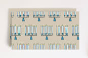 "Rustic Menorah Gift Cards" - Stationery in Dusty Blue by Lisa Travis - Back