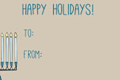 "Rustic Menorah Gift Cards" - Stationery in Dusty Blue by Lisa Travis - Close-Up