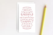 "Merry Christmas & Happy Year" - Stationery in red by Phrosné Barwood - Front