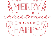 "Merry Christmas & Happy Year" - Stationery in red by Phrosné Barwood - Close-Up