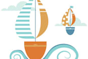 "Full Sail" - Stationery in Sunrise by Cavell Ferguson - Close-Up