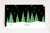 "Holiday Trees at Night" - Stationery in Midnight by Christina Novak - Front