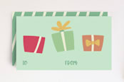 "Happy Little Presents" - Stationery in Mint by Olivia Goree - Front