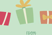 "Happy Little Presents" - Stationery in Mint by Olivia Goree - Close-Up