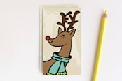 "Jolly Reindeer" - Stationery in Cream by Tiendita Arroyo™ - Front