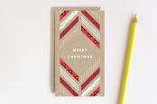 "Herringbone Band" - Stationery in Crimson by Amber Barkley - Front