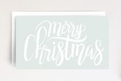"Wispy Merry Christmas" - Stationery in Dusty Sky by Jen Boehler - Front