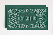 "Snowflake Flourish Frame" - Stationery in Teal by Amber Barkley - Front