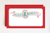 "Merry Bright Lettering" - Stationery in Vermillon by Jen Boehler - Front