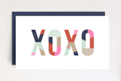 "Modern XOXO Tag" - Stationery in Navy by Amber Barkley - Front