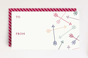"Scattered Arrows Tag" - Stationery in Cranberry by Amber Barkley - Front