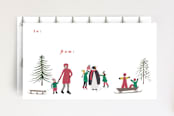 "Build a Snow Person" - Stationery in Berry Red by Jan Shepherd - Front