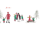 "Build a Snow Person" - Stationery in Berry Red by Jan Shepherd - Close-Up
