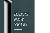 "Abstract Geometric New Year's Tag" - Stationery in Dark Teal by Amber Barkley - Close-Up