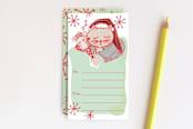 "Kitties As We Sleep Tag" - Stationery in Holly Red by Carole Crohan - CaroleeXpressions - Front