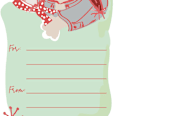 "Kitties As We Sleep Tag" - Stationery in Holly Red by Carole Crohan - CaroleeXpressions - Close-Up