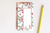 "Holly and Boughs" - Stationery in Rose Gold by Carole Crohan - CaroleeXpressions - Front