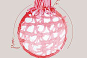 "Painted Ornaments Tag" - Stationery in Holly Red by Carole Crohan - CaroleeXpressions - Close-Up