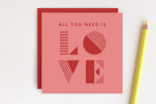 "Geo Love Gift Tag" - Stationery in Guava by Amber Barkley - Front
