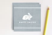 "Vintage Bunny Gift Tag" - Stationery in Chambray by Amber Barkley - Front