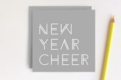 "Deco Cheer New Year's Gift Tag" - Stationery in Ice by Amber Barkley - Front
