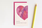 "Painterly Heart Gift Tag" - Stationery in Magenta by Amber Barkley - Front