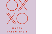 "Geometric XO Valentine's Day Gift Tag" - Stationery in Lavender by Amber Barkley - Close-Up
