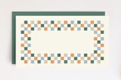 "Checkered Thanksgiving Place Card" - Stationery in Jade by Amber Barkley - Front