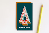 "Merry Marquee Gift Tag" - Stationery in Teal by Amber Barkley - Front