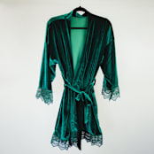 "Emerald Green Velvet Robe" - Bridesmaid Gifts in green by Jordan Perry
