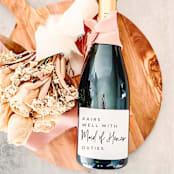 "Pairs well with Maid of Honor Duties Proposal Wine Label" - Bridesmaid Gifts in white by The Pretty Little Mess