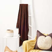 "Merlot Merino Throw" - Blankets and Throws in red by Anjali Purohit