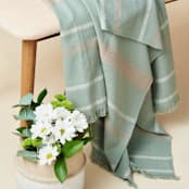 "Sage. Throw" - Blankets and Throws in green by Anjali Purohit
