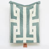 "Interlock Quilt Throw - Spruce" - Blankets and Throws in green by Anchal