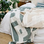 "Interlock Quilt Throw - Spruce" - Blankets and Throws in green by Anchal