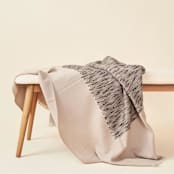 "Flo Brown Cream Handwoven Merino Throw" - Blankets and Throws in brown by Anjali Purohit