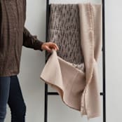 "Flo Brown Cream Handwoven Merino Throw" - Blankets and Throws in brown by Anjali Purohit
