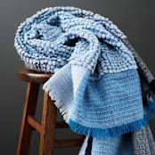 "Macaroon Sky Merino Throw" - Blankets and Throws in blue by Anjali Purohit