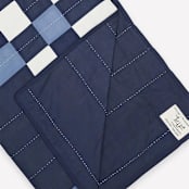 "Patchwork Plaid Quilt Throw - Navy" - Blankets and Throws in blue by Anchal