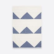 "Small Triangle Quilt Throw - Slate" - Blankets and Throws in blue by Anchal
