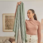 "Salvia Throw" - Blankets and Throws in green by Anjali Purohit