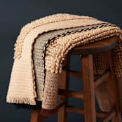 "Macaroon Throw" - Blankets and Throws in brown by Anjali Purohit