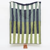 "Offset Stripe Quilt Throw - Spruce" - Blankets and Throws in green by Anchal