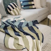 "Offset Stripe Quilt Throw - Spruce" - Blankets and Throws in green by Anchal