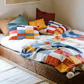 "Multi-Check Quilt Throw" - Blankets and Throws in multicolor by Anchal