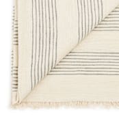 "Silica Chalk Off White And Gray Stripes Pattern Soft Handwoven Merino Throw" - Blankets and Throws in white by Anjali Purohit