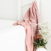 "Rosewood Throw" - Blankets and Throws in pink by Anjali Purohit