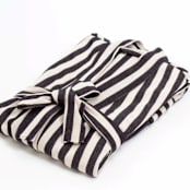 "Turkish Zebra Bath Robe - Medium/Large" - Bath Robes in black by Powered By People